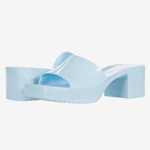 Steve Madden Harlin Blue Jelly Open Toe Slide Sandal